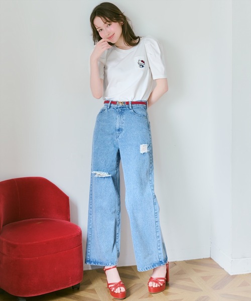 WILLSELECTION(ウィルセレクション)の「WILLSELECTION×HELLO KITTY 刺繍カットトップス(Tシャツ/カットソー・レディース・ブラック/オフホワイト/ホワイト系その他/ブラック系その他・FREE)」の7枚目の写真