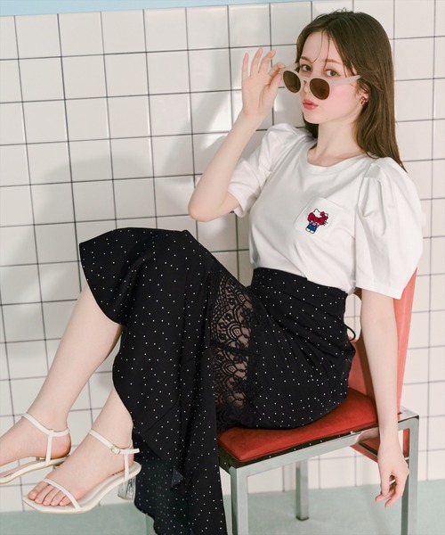 WILLSELECTION(ウィルセレクション)の「WILLSELECTION×HELLO KITTY 刺繍カットトップス(Tシャツ/カットソー・レディース・ブラック/オフホワイト/ホワイト系その他/ブラック系その他・FREE)」の19枚目の写真
