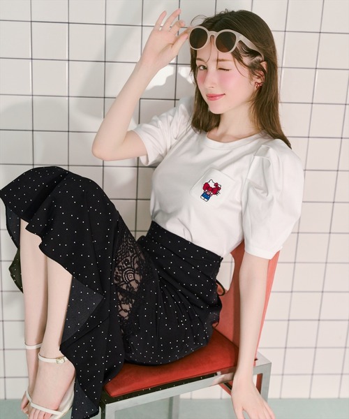WILLSELECTION(ウィルセレクション)の「WILLSELECTION×HELLO KITTY 刺繍カットトップス(Tシャツ/カットソー・レディース・ブラック/オフホワイト/ホワイト系その他/ブラック系その他・FREE)」の13枚目の写真