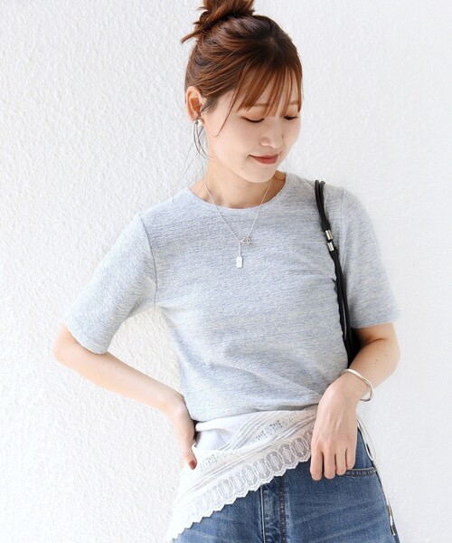 SHIPS(シップス)の「ランダム パイル コンパクト TEE(Tシャツ/カットソー・レディース・カーキ/ライトブルー/ブラック・ONE SIZE)」の3枚目の写真