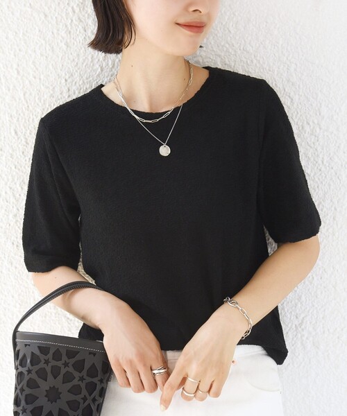 SHIPS(シップス)の「ランダム パイル コンパクト TEE(Tシャツ/カットソー・レディース・カーキ/ライトブルー/ブラック・ONE SIZE)」の11枚目の写真