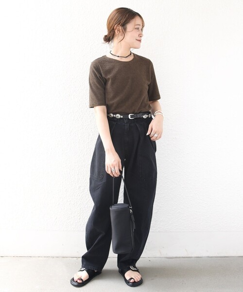 SHIPS(シップス)の「ランダム パイル コンパクト TEE(Tシャツ/カットソー・レディース・カーキ/ライトブルー/ブラック・ONE SIZE)」の14枚目の写真