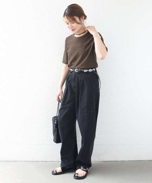 SHIPS(シップス)の「ランダム パイル コンパクト TEE(Tシャツ/カットソー・レディース・カーキ/ライトブルー/ブラック・ONE SIZE)」の15枚目の写真