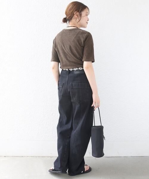 SHIPS(シップス)の「ランダム パイル コンパクト TEE(Tシャツ/カットソー・レディース・カーキ/ライトブルー/ブラック・ONE SIZE)」の16枚目の写真