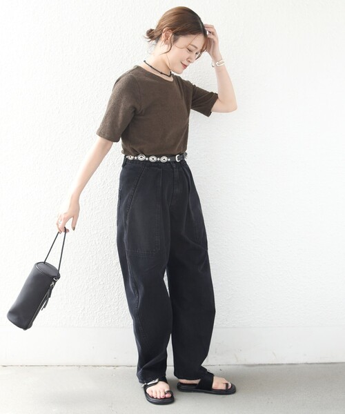 SHIPS(シップス)の「ランダム パイル コンパクト TEE(Tシャツ/カットソー・レディース・カーキ/ライトブルー/ブラック・ONE SIZE)」の17枚目の写真