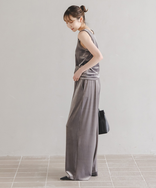 GREYCHORD(グレーコード)の「《NOBLE別注カラーあり》GREYCHORD/グレーコード ベロアイージーパンツ(その他パンツ・レディース・ライトグレー/ベージュ・X-SMALL)」の12枚目の写真