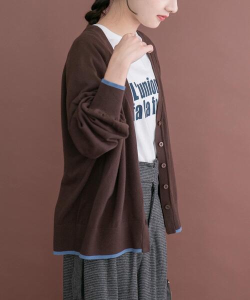 ITEMS URBANRESEARCH(アイテムズ アーバンリサーチ)の「ソフトタッチハイショクカーディガン(カーディガン/ボレロ・レディース・ブラウン/ネイビー/ライトベージュ・FREE)」の2枚目の写真