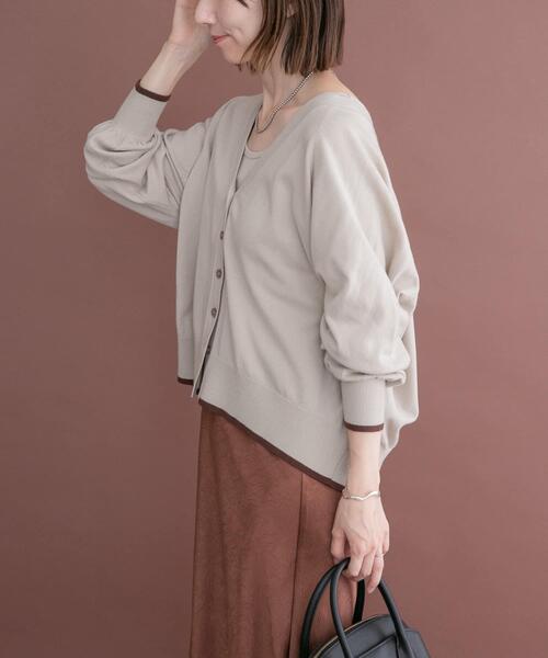 ITEMS URBANRESEARCH(アイテムズ アーバンリサーチ)の「ソフトタッチハイショクカーディガン(カーディガン/ボレロ・レディース・ブラウン/ネイビー/ライトベージュ・FREE)」の11枚目の写真
