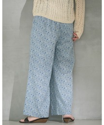 【COHINA MADE WITH LIBERTY FABRIC】リボンベルトイージーパンツ 【低身長・小柄女性】