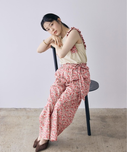 COHINA(コヒナ)の「【COHINA MADE WITH LIBERTY FABRIC】リボンベルトイージーパンツ 【低身長・小柄女性】(その他パンツ・レディース・ブルー/レッド・SHORT/REGULAR)」の8枚目の写真