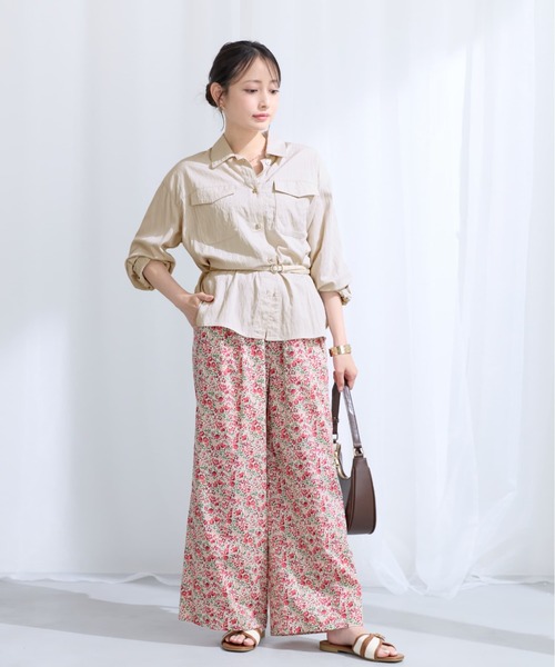 COHINA(コヒナ)の「【COHINA MADE WITH LIBERTY FABRIC】リボンベルトイージーパンツ 【低身長・小柄女性】(その他パンツ・レディース・ブルー/レッド・SHORT/REGULAR)」の12枚目の写真