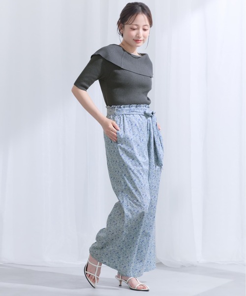 COHINA(コヒナ)の「【COHINA MADE WITH LIBERTY FABRIC】リボンベルトイージーパンツ 【低身長・小柄女性】(その他パンツ・レディース・ブルー/レッド・SHORT/REGULAR)」の17枚目の写真