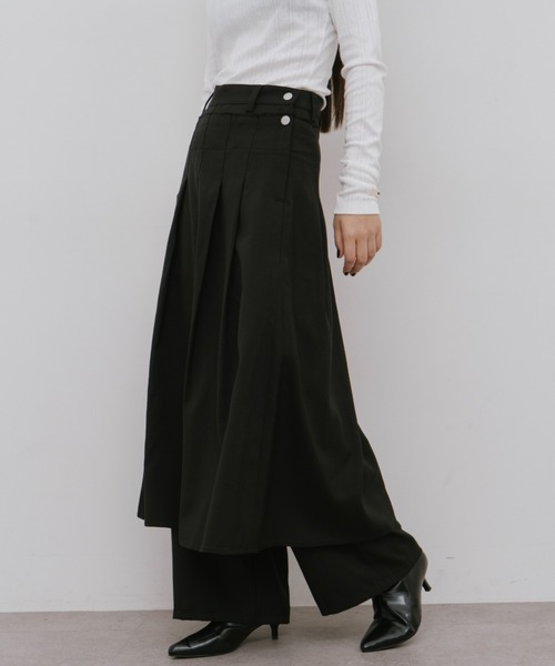 HANNE（アン）の「スカートレイヤードパンツ（その他パンツ・レディース・ブラック/グレー・S/M）」の18枚目の写真