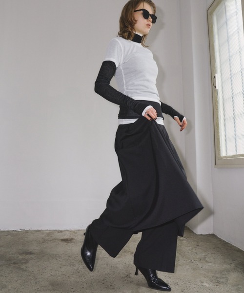 HANNE（アン）の「スカートレイヤードパンツ（その他パンツ・レディース・ブラック/グレー・S/M）」の15枚目の写真