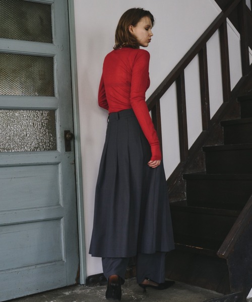 HANNE（アン）の「スカートレイヤードパンツ（その他パンツ・レディース・ブラック/グレー・S/M）」の5枚目の写真