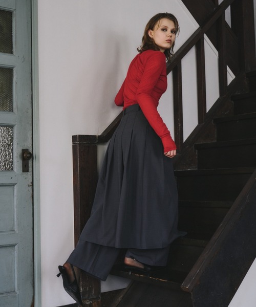 HANNE（アン）の「スカートレイヤードパンツ（その他パンツ・レディース・ブラック/グレー・S/M）」の6枚目の写真