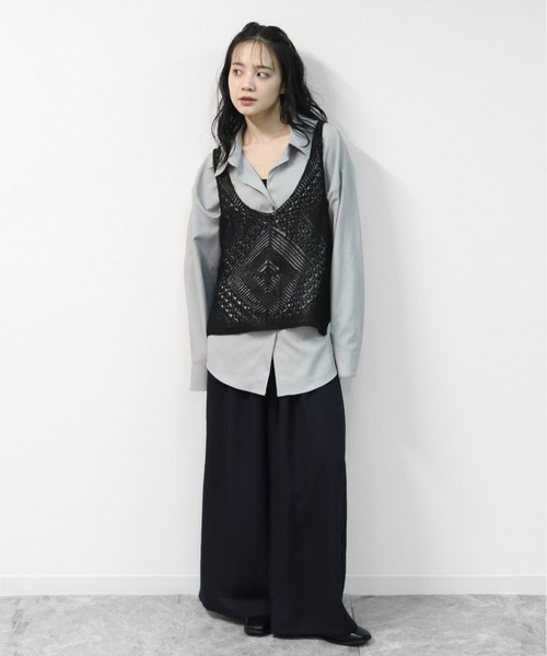 THE CELL.(ザセルドット)の「クロシェベスト CROCHET VEST(ベスト・レディース・ブラック・FREE)」の6枚目の写真