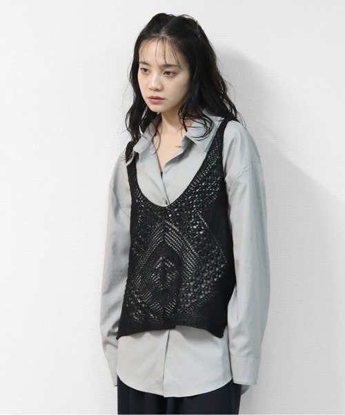 THE CELL.(ザセルドット)の「クロシェベスト CROCHET VEST(ベスト・レディース・ブラック・FREE)」の5枚目の写真