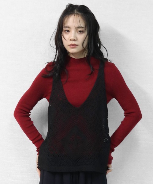 THE CELL.(ザセルドット)の「クロシェベスト CROCHET VEST(ベスト・レディース・ブラック・FREE)」の9枚目の写真