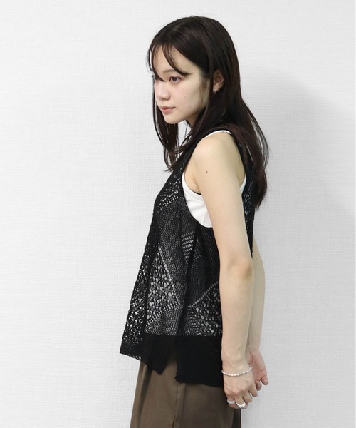 THE CELL.(ザセルドット)の「クロシェベスト CROCHET VEST(ベスト・レディース・ブラック・FREE)」の3枚目の写真
