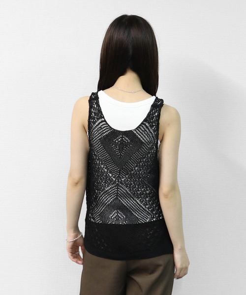 THE CELL.(ザセルドット)の「クロシェベスト CROCHET VEST(ベスト・レディース・ブラック・FREE)」の4枚目の写真