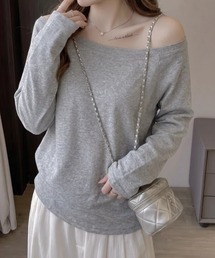 オフショルロングTシャツ