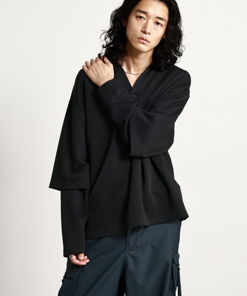 RAGEBLUE（レイジブルー）の「【LUXURY＋EASY】＜接触冷感/吸水速乾＞SKIPPER FAKE LAYERED T-SHIRTS/ラグイージースキッパーフェイクレイヤードTシャツ（Tシャツ/カットソー・メンズ・パープル/ブラック/グレー・MEDIUM/LARGE）」の8枚目の写真