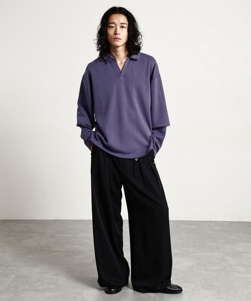RAGEBLUE（レイジブルー）の「【LUXURY＋EASY】＜接触冷感/吸水速乾＞SKIPPER FAKE LAYERED T-SHIRTS/ラグイージースキッパーフェイクレイヤードTシャツ（Tシャツ/カットソー・メンズ・パープル/ブラック/グレー・MEDIUM/LARGE）」の18枚目の写真