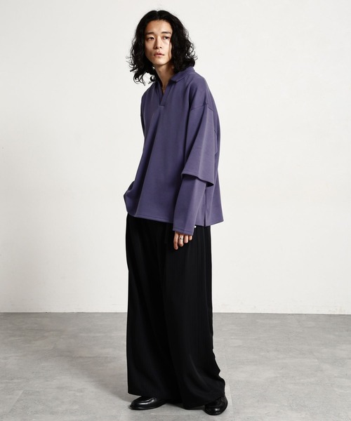 RAGEBLUE（レイジブルー）の「【LUXURY＋EASY】＜接触冷感/吸水速乾＞SKIPPER FAKE LAYERED T-SHIRTS/ラグイージースキッパーフェイクレイヤードTシャツ（Tシャツ/カットソー・メンズ・パープル/ブラック/グレー・MEDIUM/LARGE）」の19枚目の写真