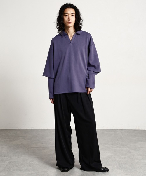 RAGEBLUE（レイジブルー）の「【LUXURY＋EASY】＜接触冷感/吸水速乾＞SKIPPER FAKE LAYERED T-SHIRTS/ラグイージースキッパーフェイクレイヤードTシャツ（Tシャツ/カットソー・メンズ・パープル/ブラック/グレー・MEDIUM/LARGE）」の20枚目の写真