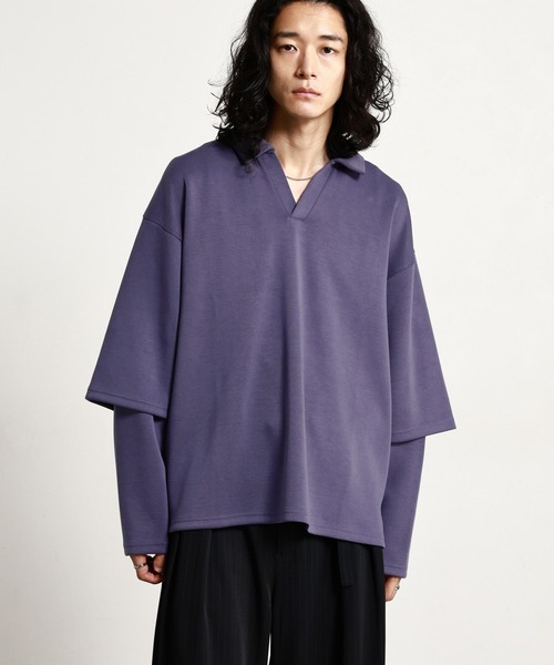 RAGEBLUE（レイジブルー）の「【LUXURY＋EASY】＜接触冷感/吸水速乾＞SKIPPER FAKE LAYERED T-SHIRTS/ラグイージースキッパーフェイクレイヤードTシャツ（Tシャツ/カットソー・メンズ・パープル/ブラック/グレー・MEDIUM/LARGE）」の22枚目の写真