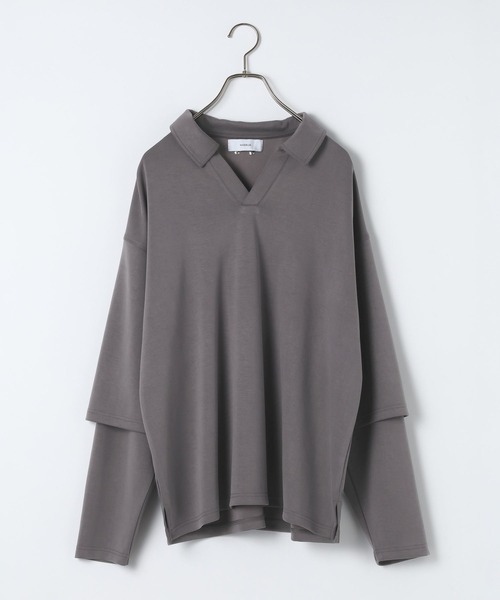RAGEBLUE（レイジブルー）の「【LUXURY＋EASY】＜接触冷感/吸水速乾＞SKIPPER FAKE LAYERED T-SHIRTS/ラグイージースキッパーフェイクレイヤードTシャツ（Tシャツ/カットソー・メンズ・パープル/ブラック/グレー・MEDIUM/LARGE）」の17枚目の写真