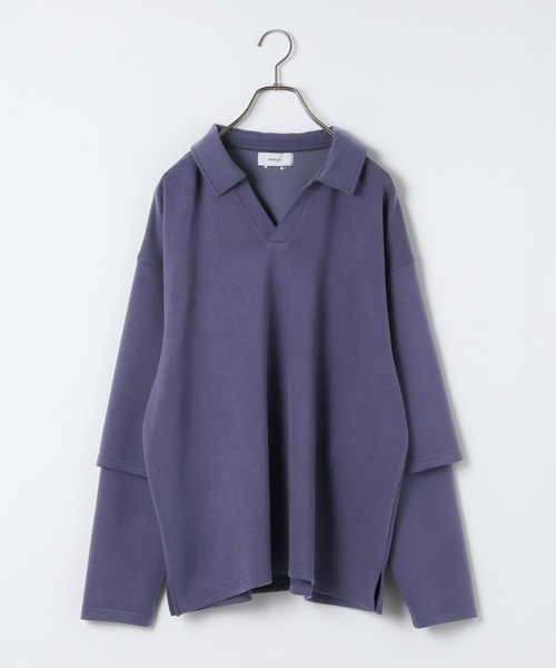 RAGEBLUE（レイジブルー）の「【LUXURY＋EASY】＜接触冷感/吸水速乾＞SKIPPER FAKE LAYERED T-SHIRTS/ラグイージースキッパーフェイクレイヤードTシャツ（Tシャツ/カットソー・メンズ・パープル/ブラック/グレー・MEDIUM/LARGE）」の10枚目の写真