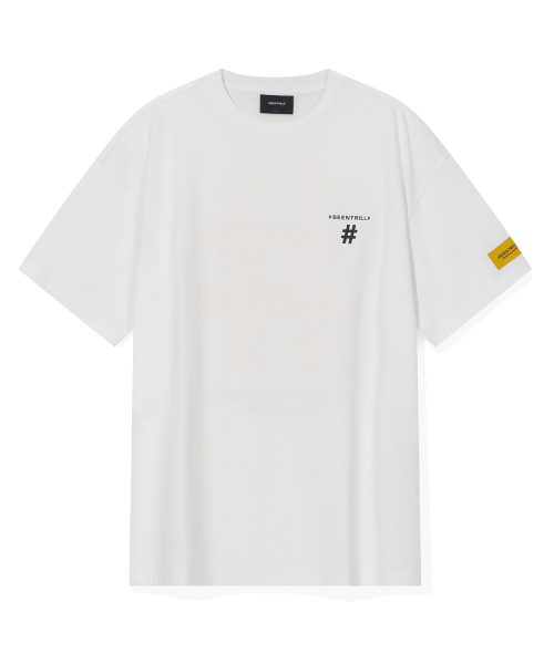 BEENTRILL(ビントリル)の「テーピングハッシュタグオーバーサイズ半袖Tシャツ(オフホワイト)(Tシャツ/カットソー・レディース・その他・SMALL/MEDIUM/LARGE/X-LARGE/2XL)」の3枚目の写真