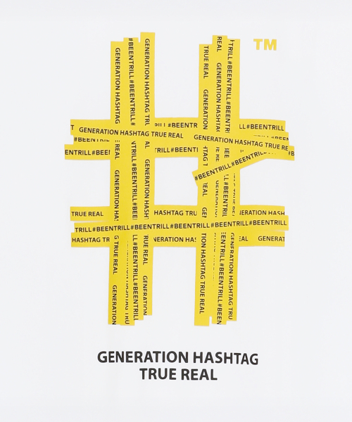 BEENTRILL(ビントリル)の「テーピングハッシュタグオーバーサイズ半袖Tシャツ(オフホワイト)(Tシャツ/カットソー・レディース・その他・SMALL/MEDIUM/LARGE/X-LARGE/2XL)」の4枚目の写真