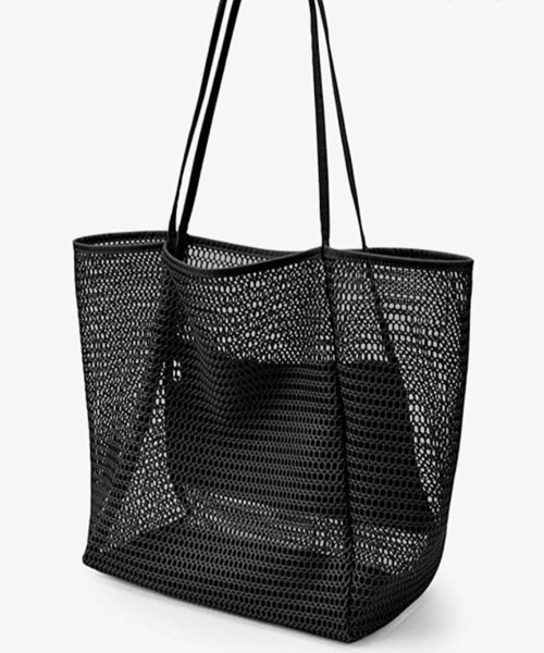 TONE SELECT GOODS(トーンセレクトグッズ)の「urbanfemine./大容量 メッシュトートバッグ プールバッグ ビーチバッグ スパバッグ レディース U7637(トートバッグ・レディース・ブラック/ピンク/アイボリー/ブラウン・FREE)」の6枚目の写真