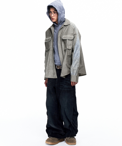 RSSC（アールエスエスシー）の「INCISION WASHED CORDUROY PANTS - BLACK（その他パンツ・レディース・その他・1/2）」の4枚目の写真