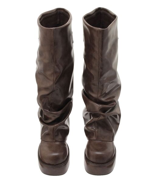 EVRIS(エヴリス)の「ボリュームギャザーロングブーツ(ブーツ・レディース・ブラック/ブラウン・SMALL/MEDIUM/LARGE)」の3枚目の写真
