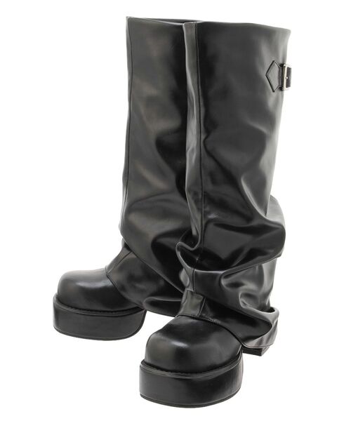 EVRIS(エヴリス)の「ボリュームギャザーロングブーツ(ブーツ・レディース・ブラック/ブラウン・SMALL/MEDIUM/LARGE)」の9枚目の写真