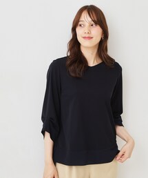 【手洗い可／日本製】スムースジャージ七分袖カットソー