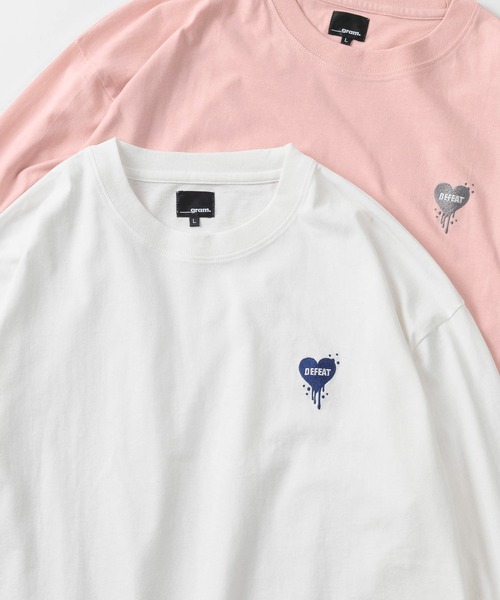 SlashDate(スラッシュデイト)の「【85】別注 ワンポイント ハートロゴ刺繍 クルーネック ロングスリーブTシャツ/ロンT/長袖Tシャツ/ドローコード/ユニセックス/レディース/メンズ【Sサイズ~Lサイズ】(Tシャツ/カットソー・メンズ・ホワイト/ホワイト系/ホワイト系1/ホワイト系2/ブラック/ブラック系/ブラック系1/ブラック系2/ピンク/ピンク系・M/L/S)」の5枚目の写真