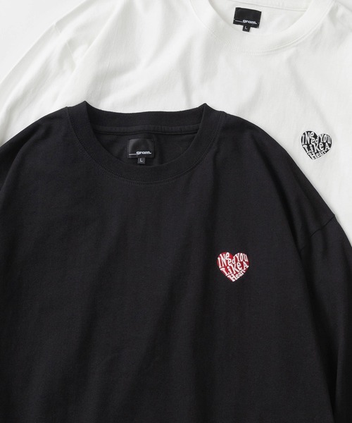 SlashDate(スラッシュデイト)の「【85】別注 ワンポイント ハートロゴ刺繍 クルーネック ロングスリーブTシャツ/ロンT/長袖Tシャツ/ドローコード/ユニセックス/レディース/メンズ【Sサイズ~Lサイズ】(Tシャツ/カットソー・メンズ・ホワイト/ホワイト系/ホワイト系1/ホワイト系2/ブラック/ブラック系/ブラック系1/ブラック系2/ピンク/ピンク系・M/L/S)」の7枚目の写真