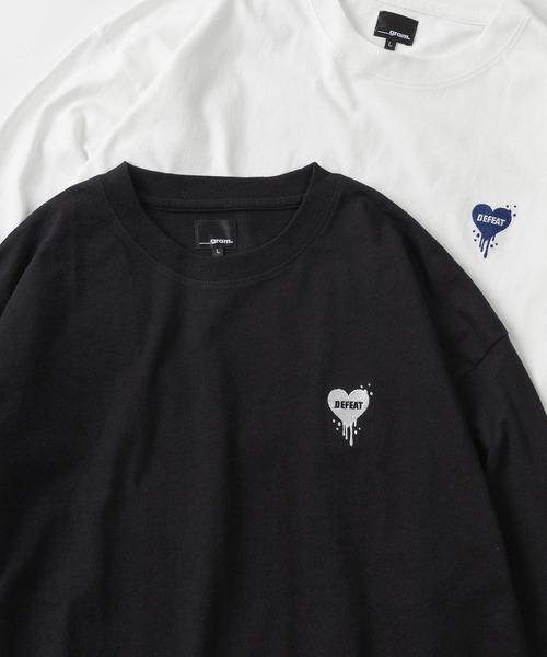 SlashDate(スラッシュデイト)の「【85】別注 ワンポイント ハートロゴ刺繍 クルーネック ロングスリーブTシャツ/ロンT/長袖Tシャツ/ドローコード/ユニセックス/レディース/メンズ【Sサイズ~Lサイズ】(Tシャツ/カットソー・メンズ・ホワイト/ホワイト系/ホワイト系1/ホワイト系2/ブラック/ブラック系/ブラック系1/ブラック系2/ピンク/ピンク系・M/L/S)」の8枚目の写真