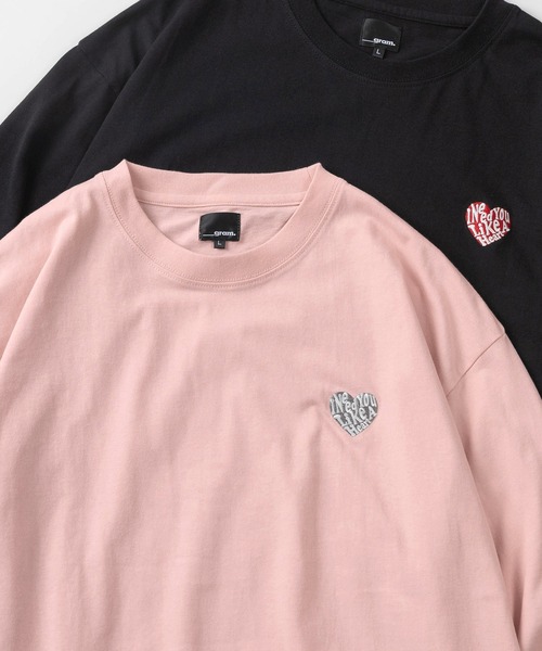 SlashDate(スラッシュデイト)の「【85】別注 ワンポイント ハートロゴ刺繍 クルーネック ロングスリーブTシャツ/ロンT/長袖Tシャツ/ドローコード/ユニセックス/レディース/メンズ【Sサイズ~Lサイズ】(Tシャツ/カットソー・メンズ・ホワイト/ホワイト系/ホワイト系1/ホワイト系2/ブラック/ブラック系/ブラック系1/ブラック系2/ピンク/ピンク系・M/L/S)」の9枚目の写真
