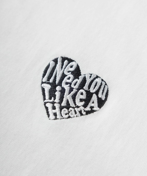 SlashDate(スラッシュデイト)の「【85】別注 ワンポイント ハートロゴ刺繍 クルーネック ロングスリーブTシャツ/ロンT/長袖Tシャツ/ドローコード/ユニセックス/レディース/メンズ【Sサイズ~Lサイズ】(Tシャツ/カットソー・メンズ・ホワイト/ホワイト系/ホワイト系1/ホワイト系2/ブラック/ブラック系/ブラック系1/ブラック系2/ピンク/ピンク系・M/L/S)」の16枚目の写真