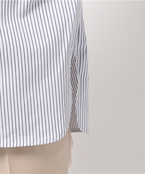 31 Sons de mode（トランテアン　ソン　ドゥ　モード）の「ストライプオーバーサイズカラーシャツ（シャツ/ブラウス・レディース・ホワイト/ネイビー・36）」の14枚目の写真