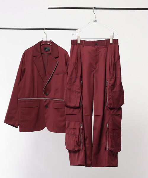 HARE（ハレ）の「【SET UP対応】ZIPユーティリティカーゴパンツ(HARE)（カーゴパンツ・メンズ・レッド/ブラック/グレー・MEDIUM/SMALL）」の22枚目の写真