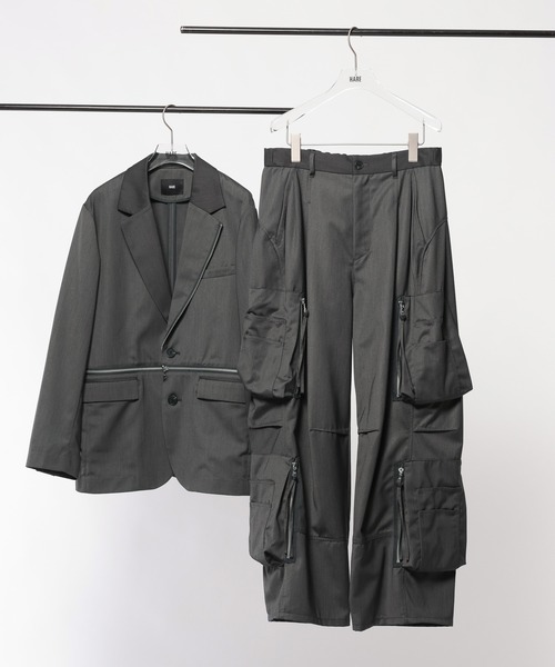 HARE（ハレ）の「【SET UP対応】ZIPユーティリティカーゴパンツ(HARE)（カーゴパンツ・メンズ・レッド/ブラック/グレー・MEDIUM/SMALL）」の21枚目の写真