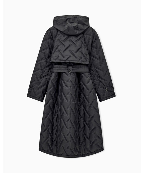 EMPORIO ARMANI(エンポリオアルマーニ)の「【エンポリオ アルマーニ】レギュラーフィット ベルト付き キルティング ダウンコート(ダウンジャケット/コート・レディース・ブラック・36/42/40/38)」の2枚目の写真