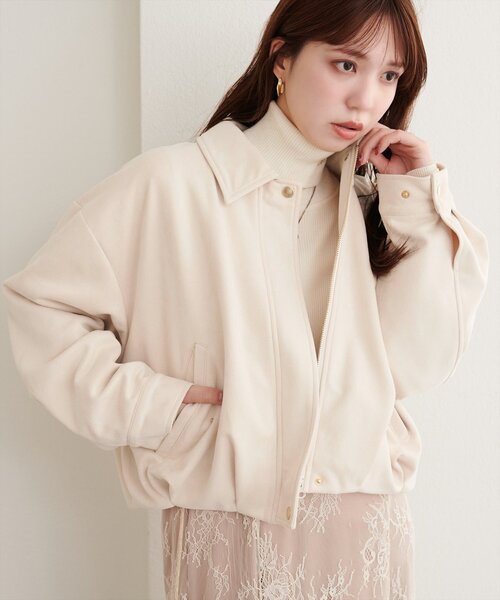 natural couture(ナチュラルクチュール)の「スエードバルーンブルゾン(ブルゾン・レディース・ブラウン/モカ/グレイッシュベージュ/アイボリー・FREE)」の1枚目の写真